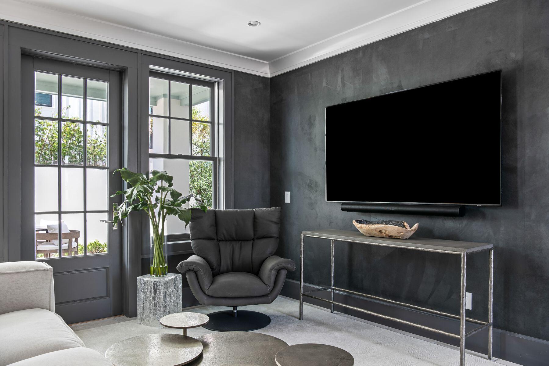 Lot 1 Lupin Beach Dr Inlet Beach Inlet Beach, FL 32461 - Photo 5 of 23 a living room with furniture a flat screen tv and a fireplace