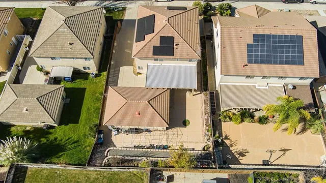 an aerial view of a house