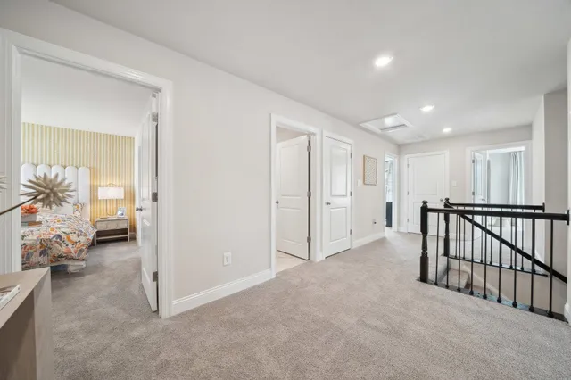 a view of hallway with livingroom