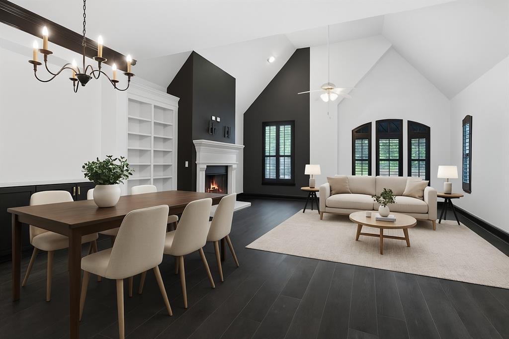 4160 Towne Green Circle Addison, TX 75001 - Photo 2 of 24 Virtual Staged living room and dining room area, light bright and open, perfect for entertaining!