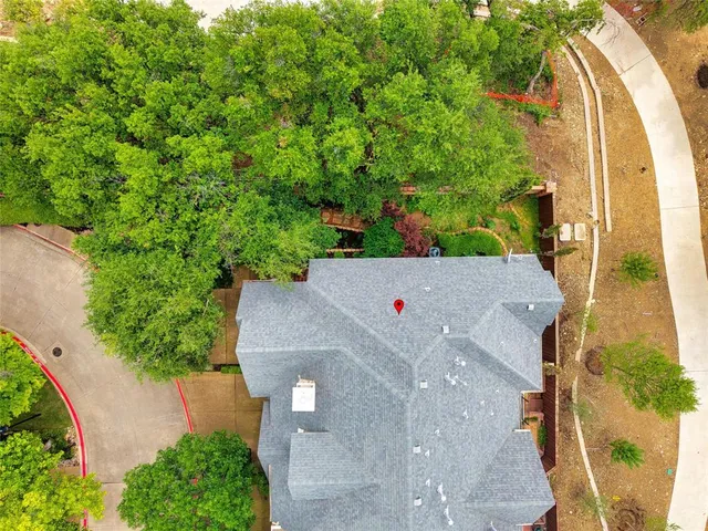 an aerial view of a house