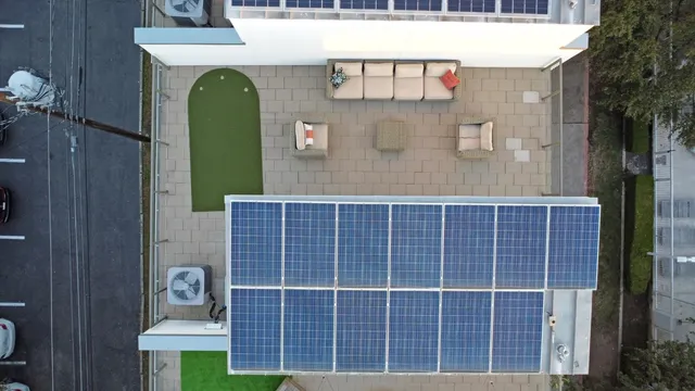 front view of a building with a parking space