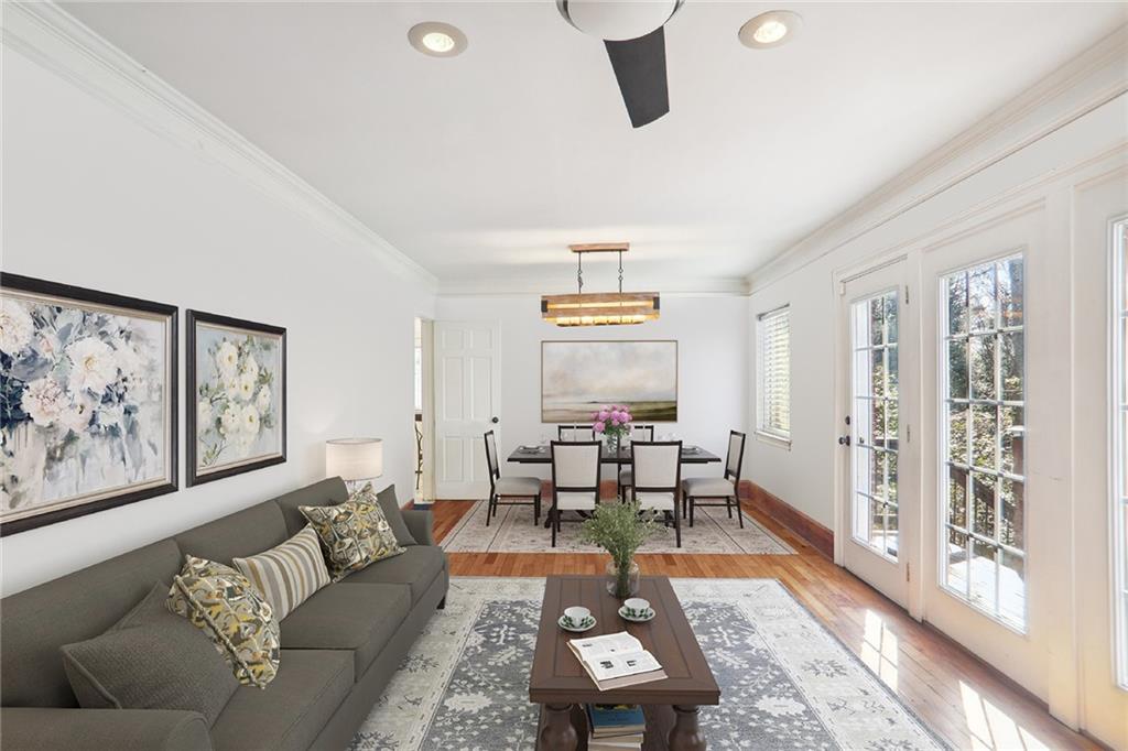 1480 Briarcliff Road Northeast Atlanta, GA 30306 - Photo 1 of 1 a living room with furniture and a large window