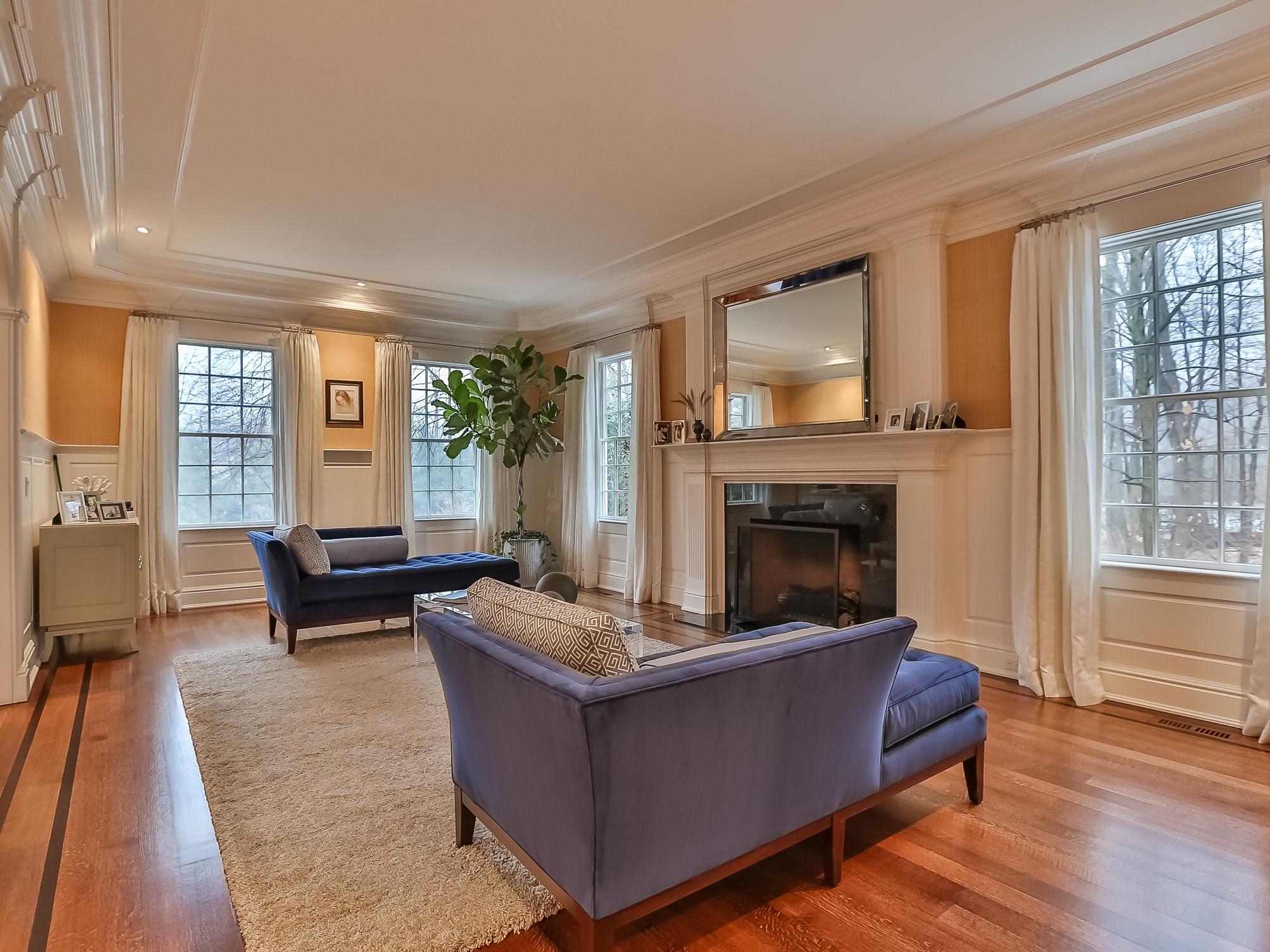107 Dunning Road New Canaan, CT 06840 - Photo 13 of 31 a living room with furniture and a fireplace