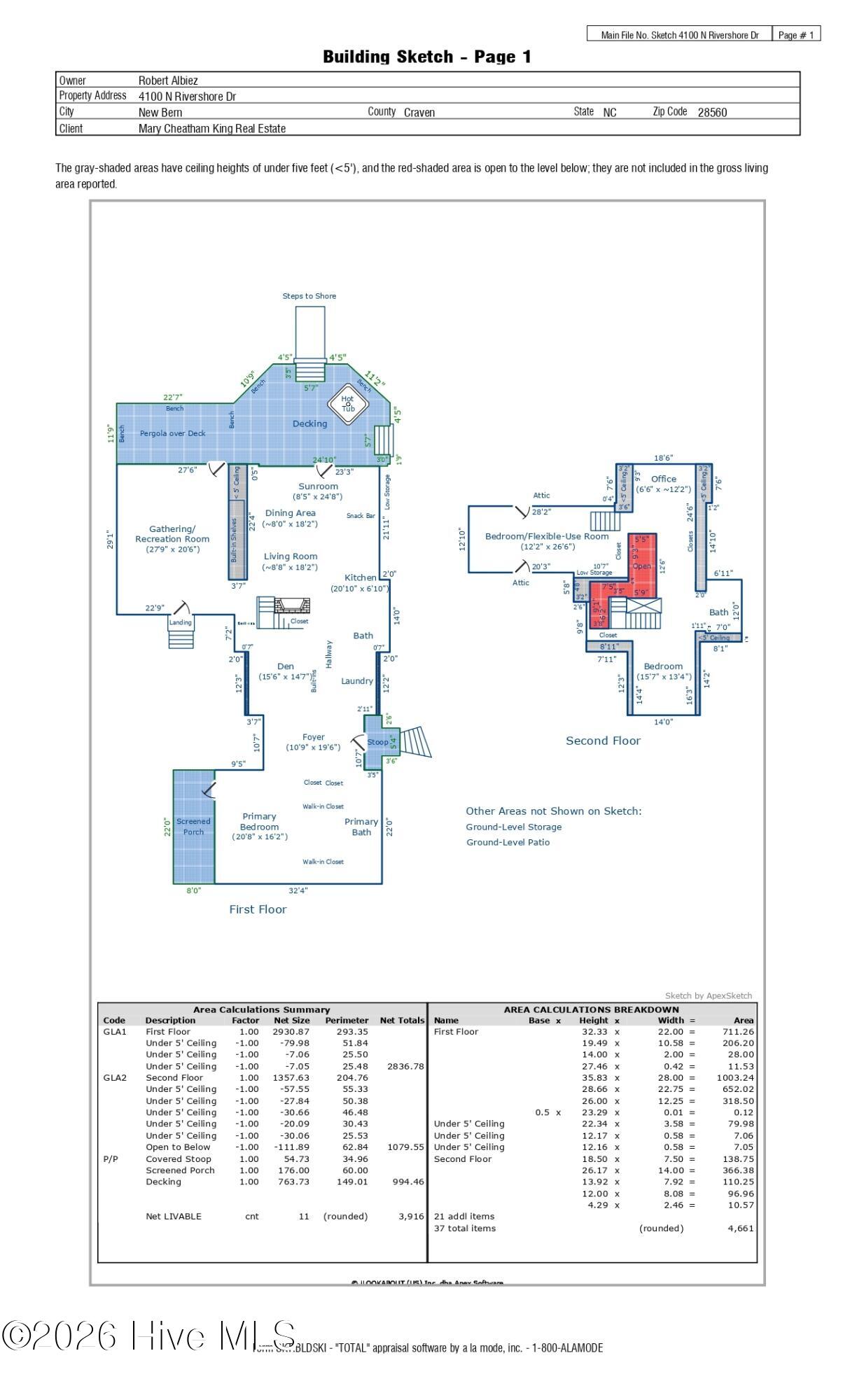 4100 North Rivershore Drive New Bern, NC 28560 - Photo 85 of 87 Sketch/Floorplan