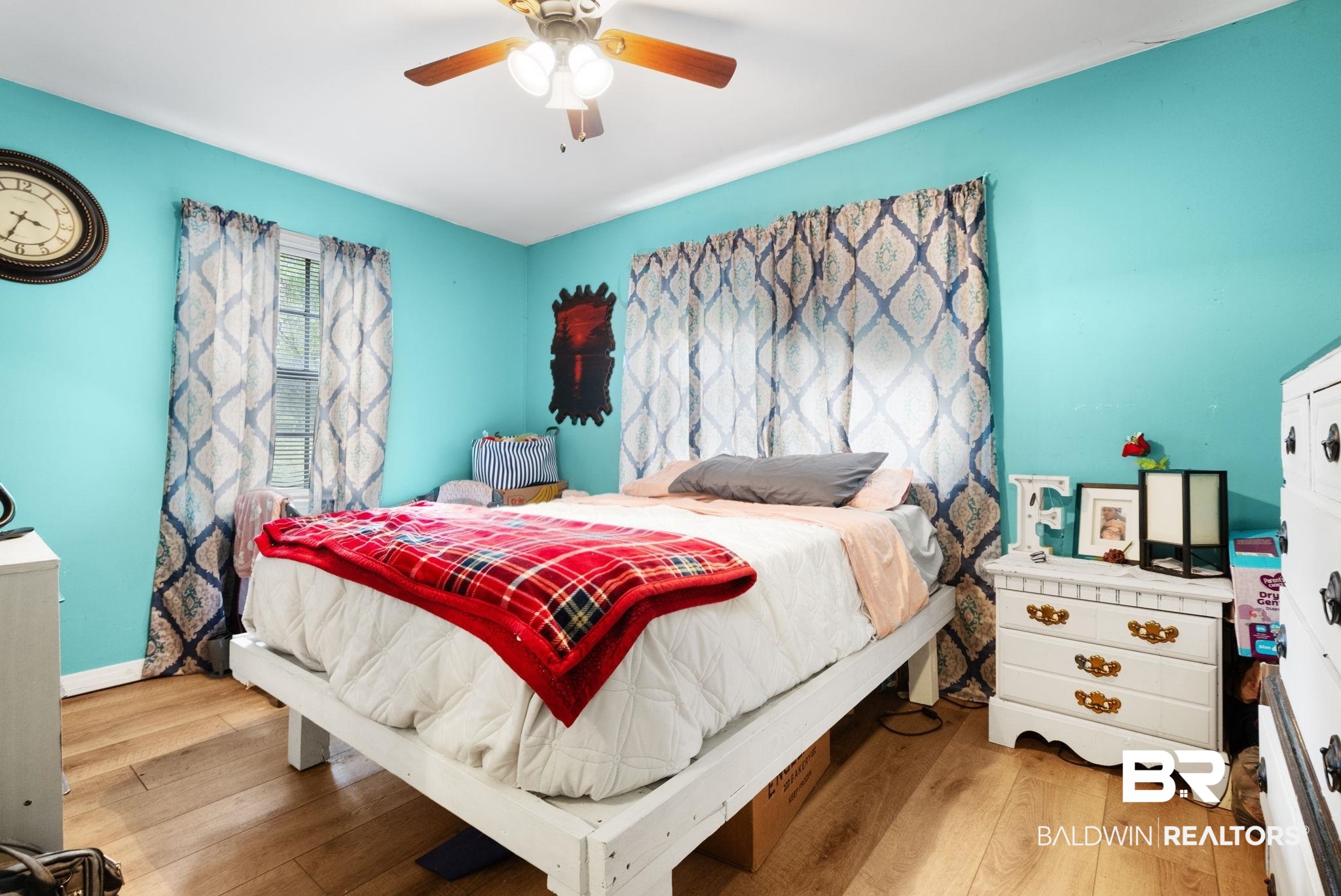 305 Alpine Street Mobile, AL 36611 - Photo 13 of 21 Bedroom featuring hardwood / wood-style floors and ceiling fan