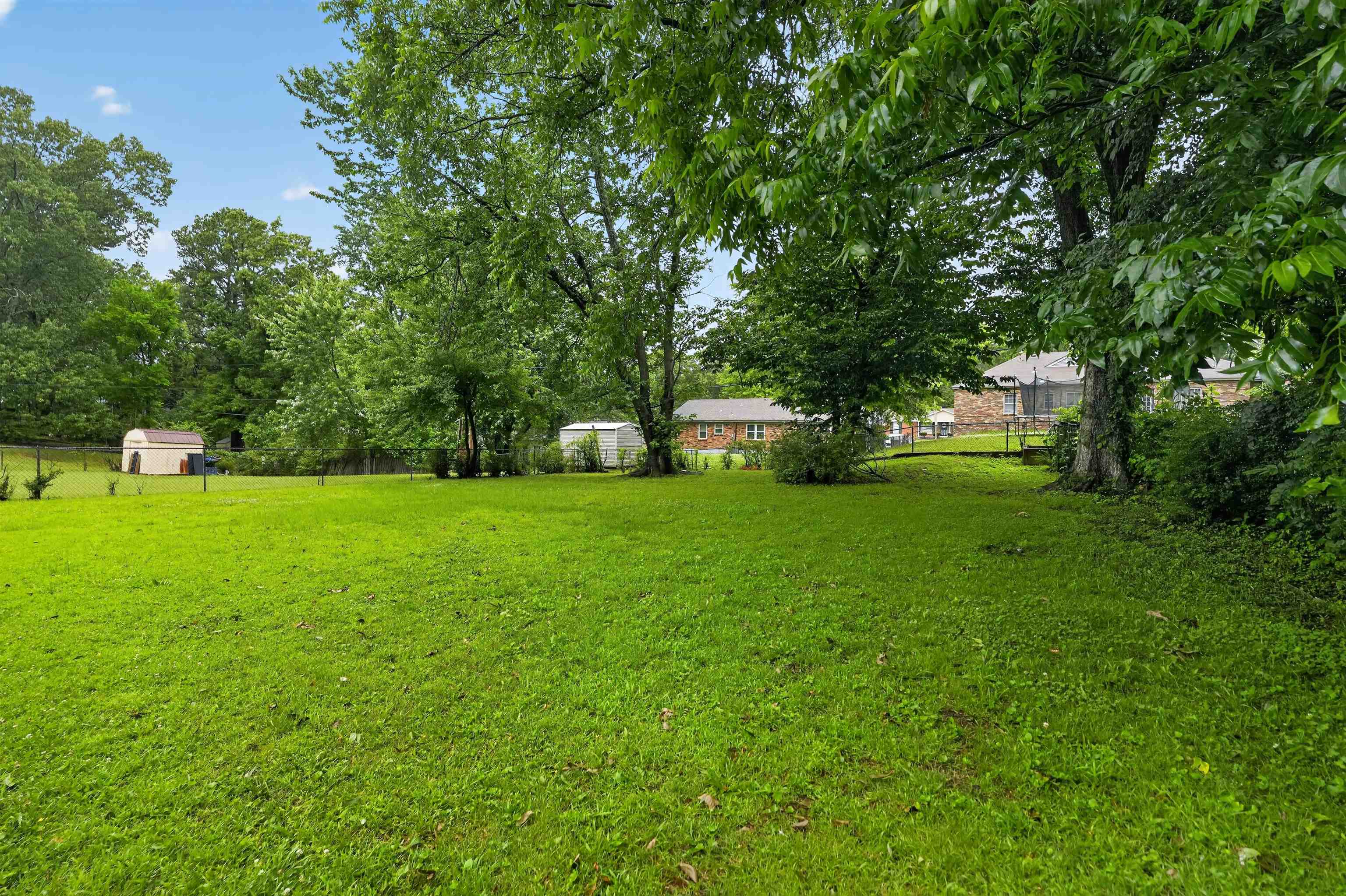 3152 Mackham Avenue Memphis, TN 38118 - Photo 4 of 16 Expansive green lawn with mature trees and a storage shed