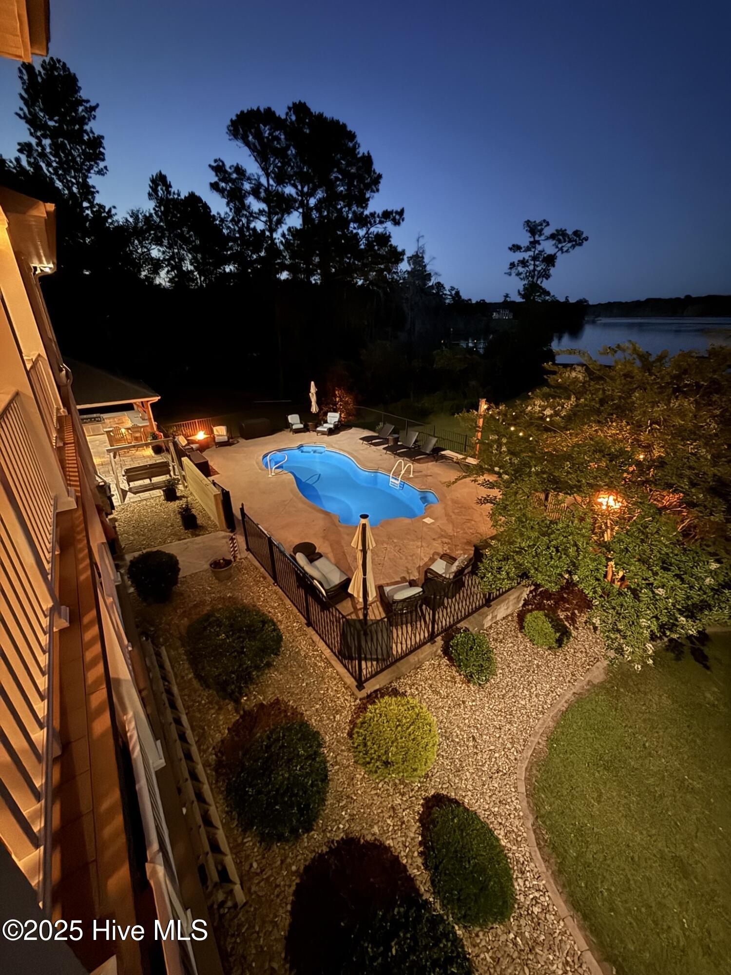 506 Long Point Road Chocowinity, NC 27817 - Photo 74 of 94 Aerial of pool at night