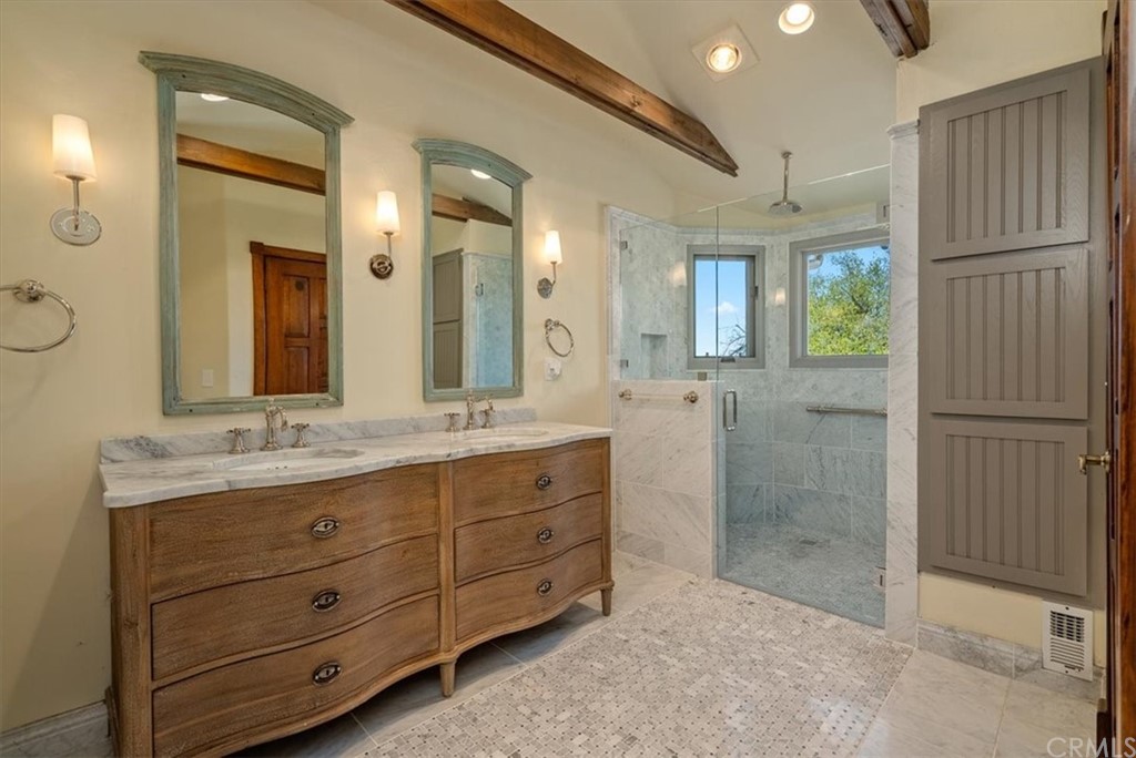 5920 Iron Gate Road Creston, CA 93432 - Photo 23 of 57 a bathroom with a granite countertop sink mirror and double