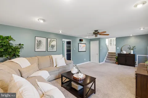 a living room with furniture