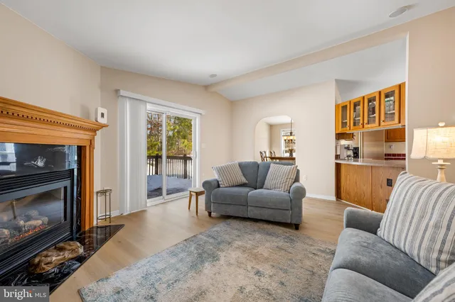 a view of a dining room with furniture and window