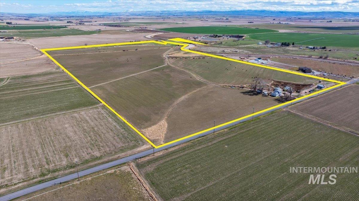 3536 North 2300 E Road Filer, ID 83328 - Photo 34 of 47 Overview of rural landscape featuring property boundaries highlighted and extensive farmland