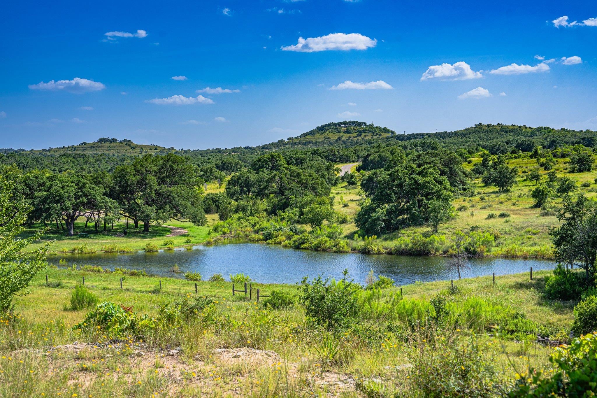 613 Cattle Creek Road Johnson City, TX 78636 - Photo 2 of 18 a view of a lake with a yard
