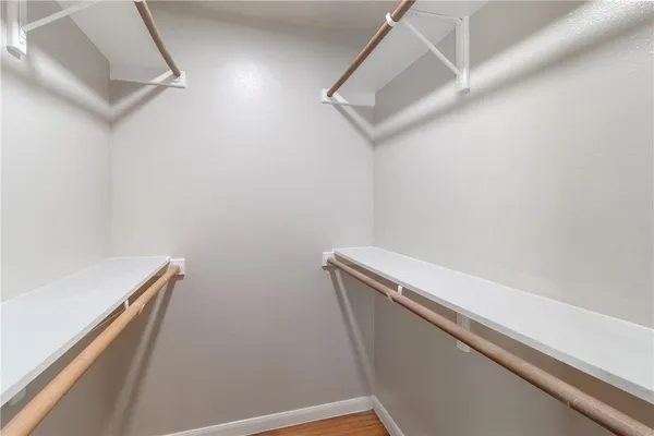 a close up view of racks on the wall