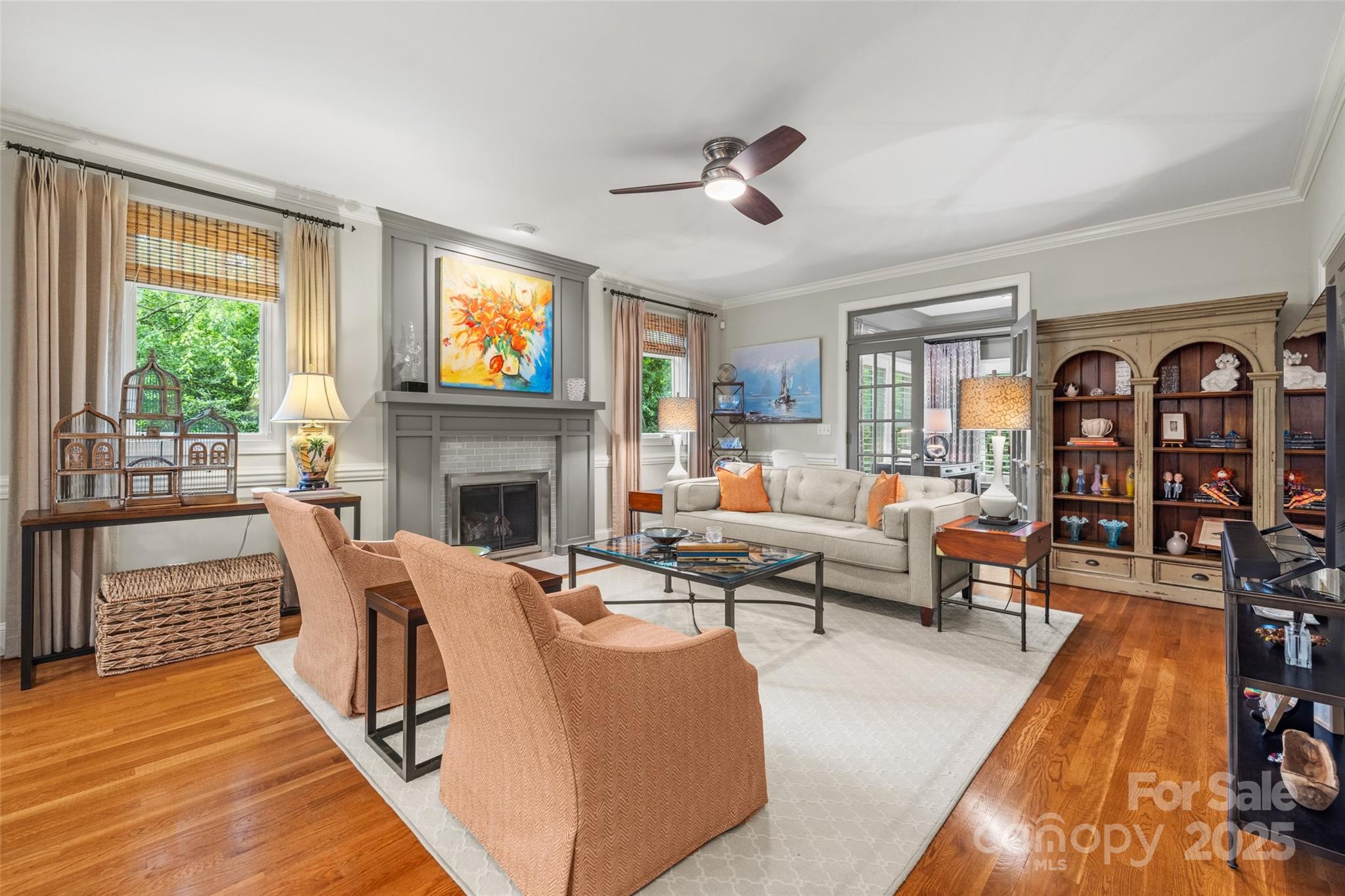 2329 Club Road Charlotte, NC 28205 - Photo 11 of 48 a living room with furniture fireplace and flat screen tv