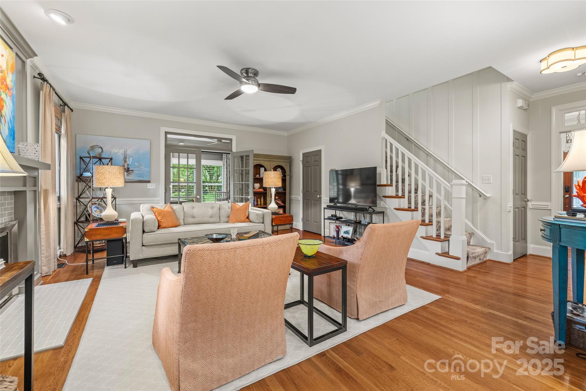 2329 Club Road Charlotte, NC 28205 - Photo 13 of 48 a living room with furniture or couch and a wooden floor