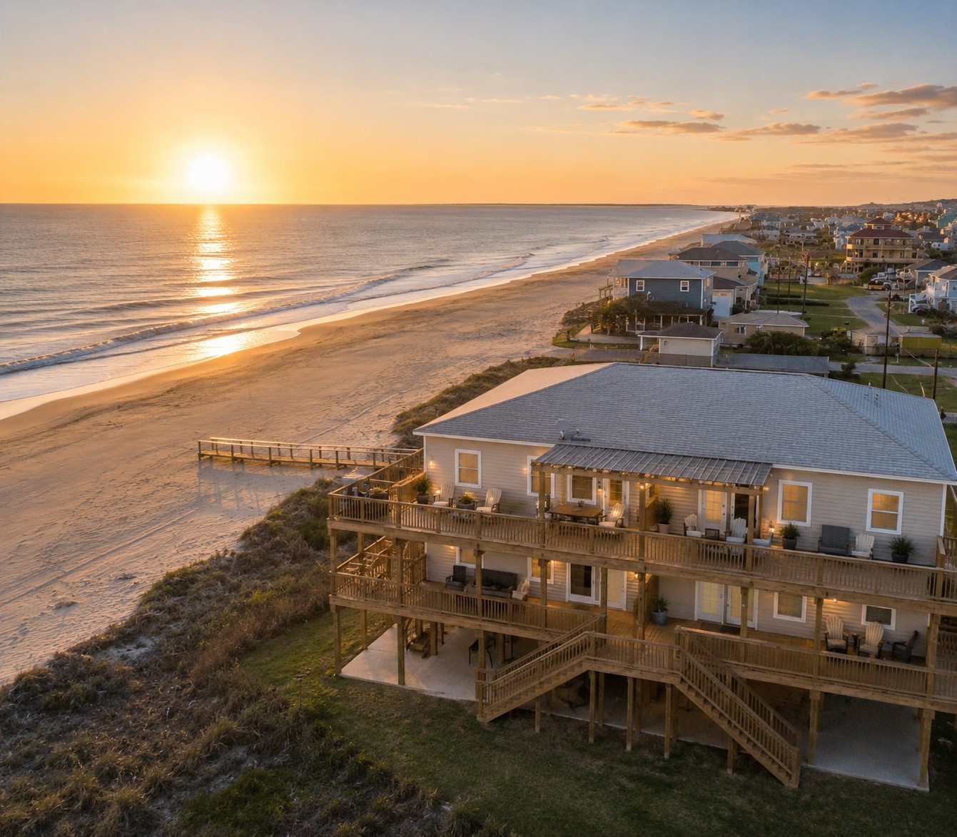 116 Howard Avenue, Unit I Surfside Beach, TX 77541 - Photo 13 of 39 Arial sunset view. Can it get any better?