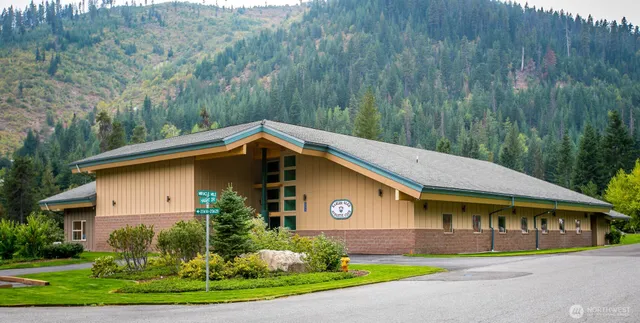a view of a water fountain with tree in the background