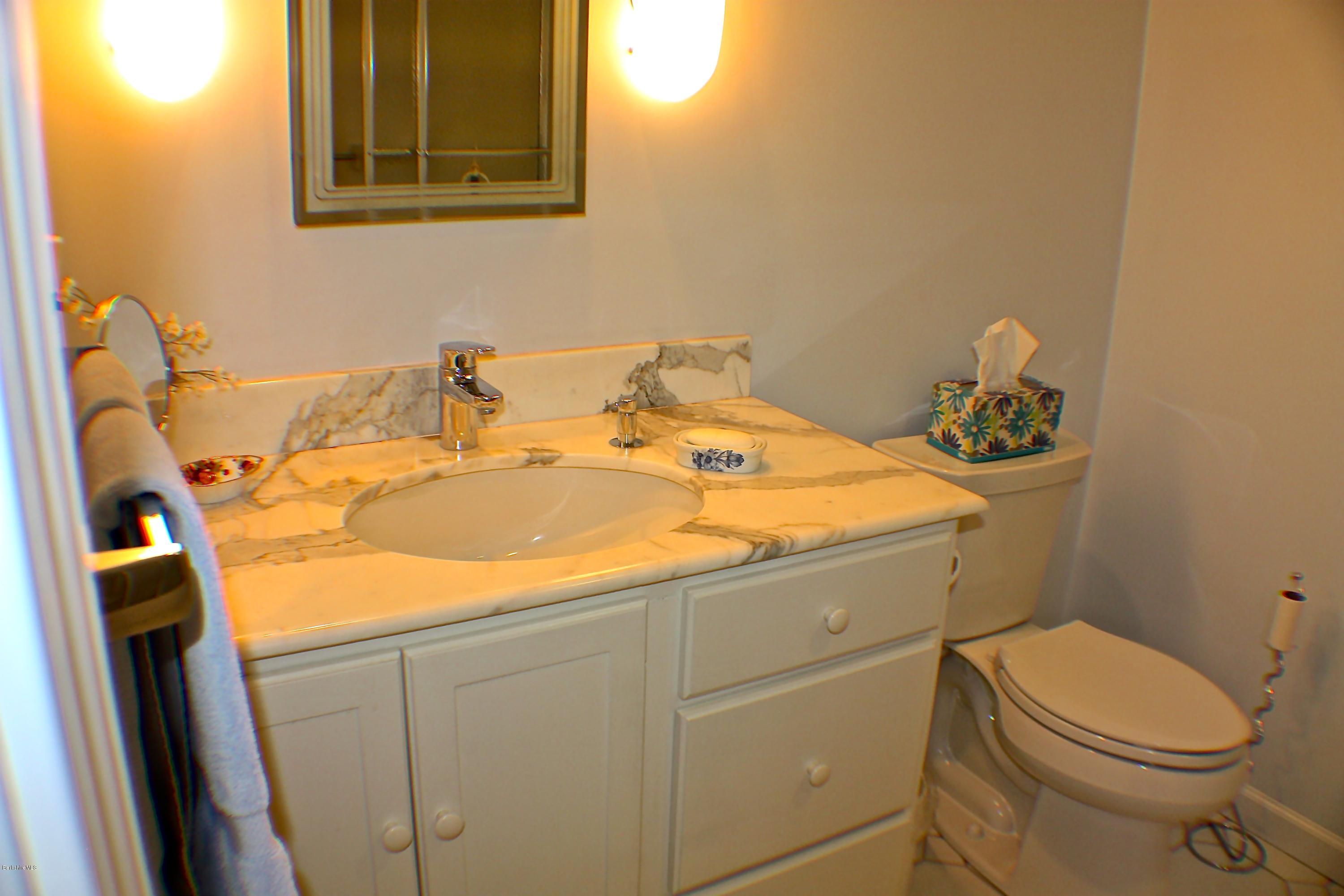 11 Quiet Knoll Road Stockbridge, MA 01266 - Photo 19 of 23 a bathroom with a sink toilet and a mirror