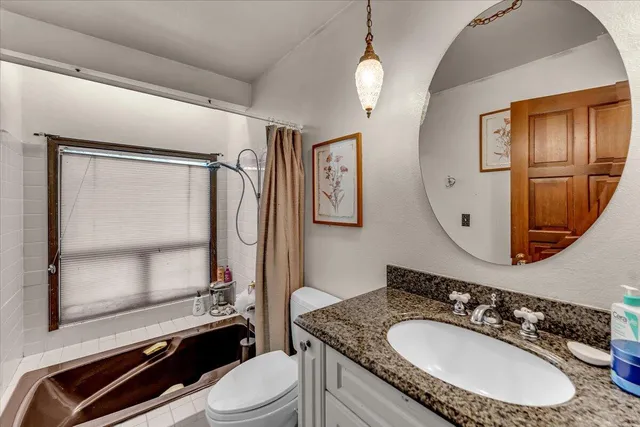 a bathroom with a window