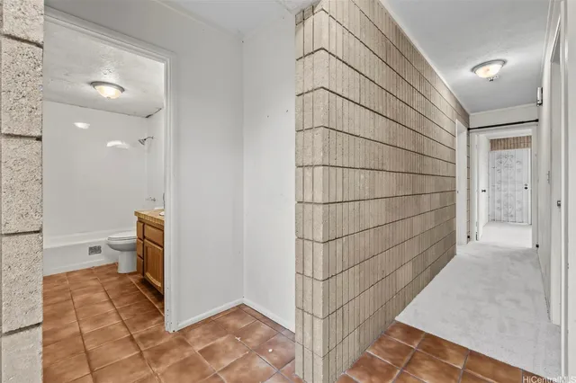 an empty room with closet