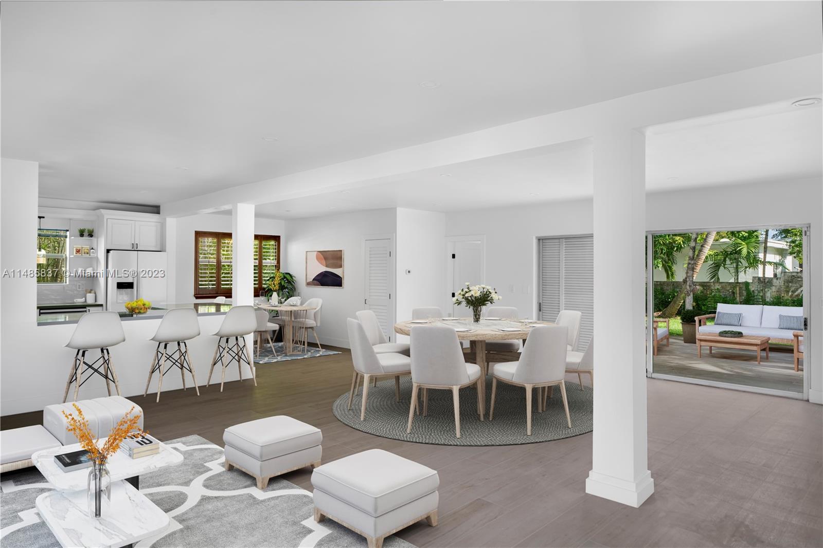 2385 North Bay Road Miami Beach, FL 33140 - Photo 5 of 35 a dining room with furniture and a large window