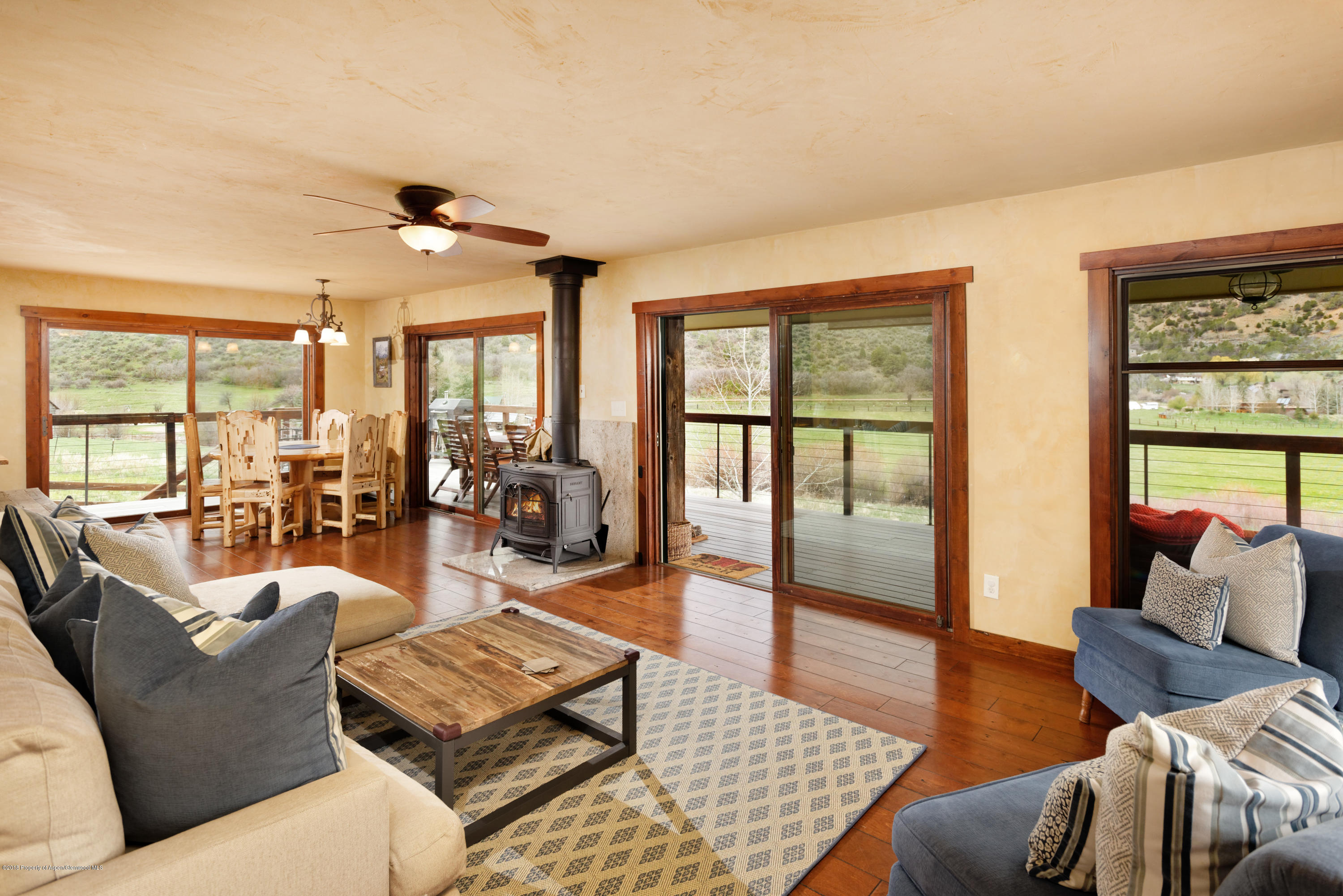 1331 East Sopris Creek Road Basalt, CO 81621 - Photo 2 of 20 Living room towards dining