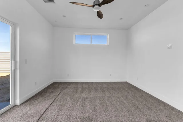 a view of small space with racks on the wall