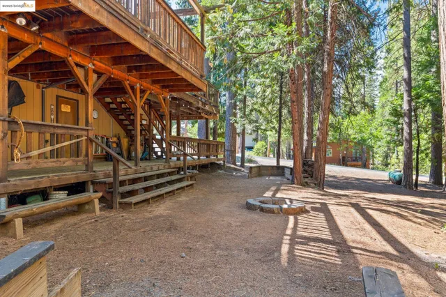 a view of outdoor space with seating