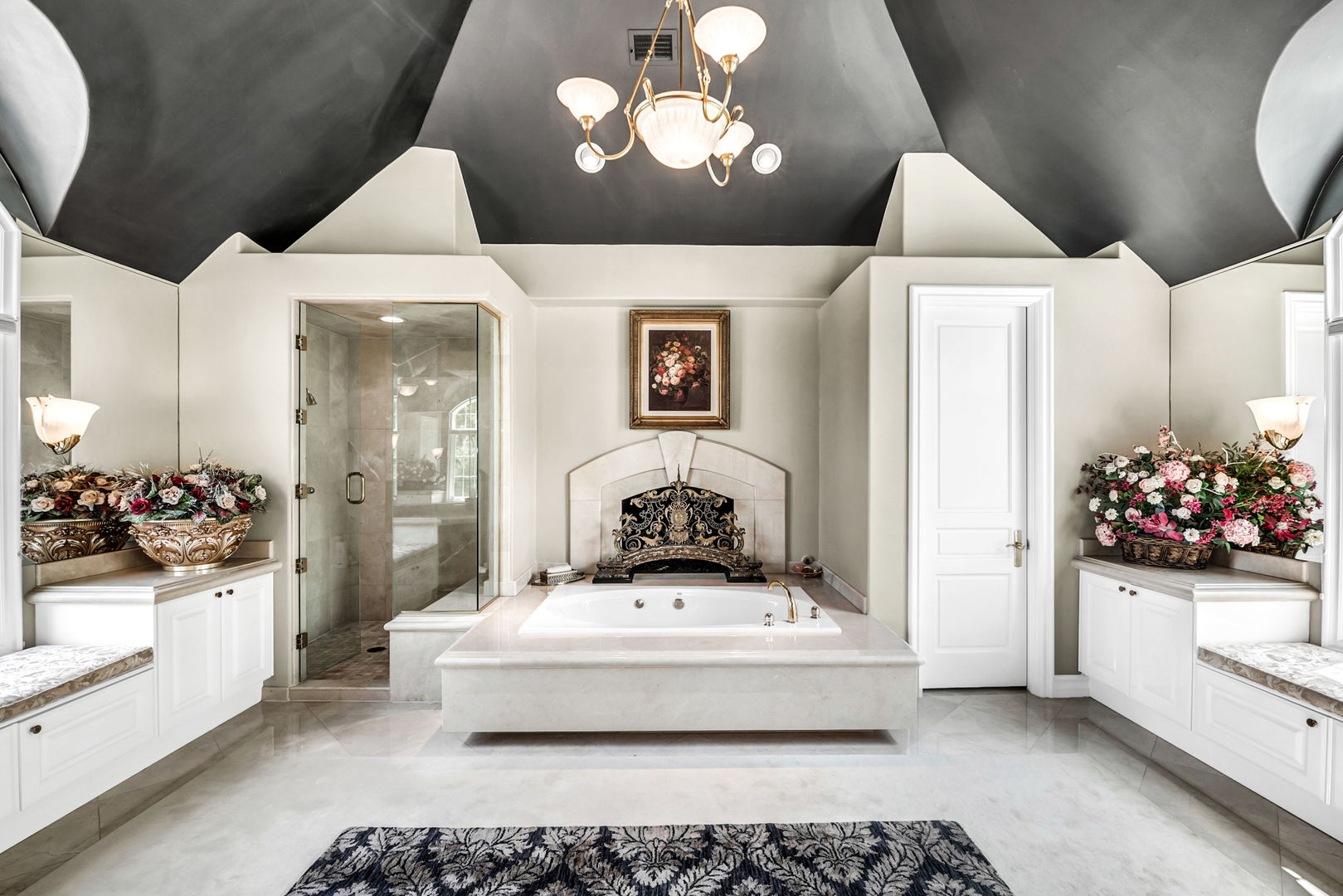 210 Indian Trail Road Oak Brook, IL 60523 - Photo 17 of 48 a bedroom with a bed and a chandelier