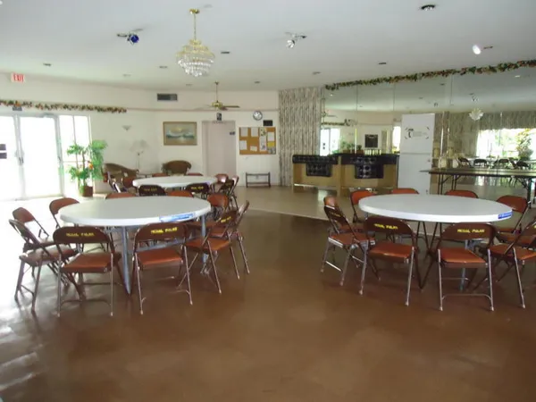 a table and chairs in a room