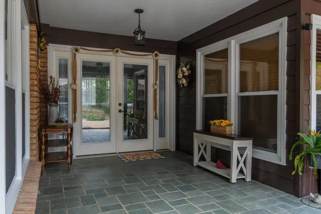 a area with closet and window