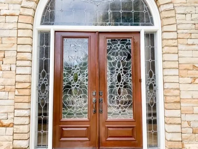 a view of a door and a door