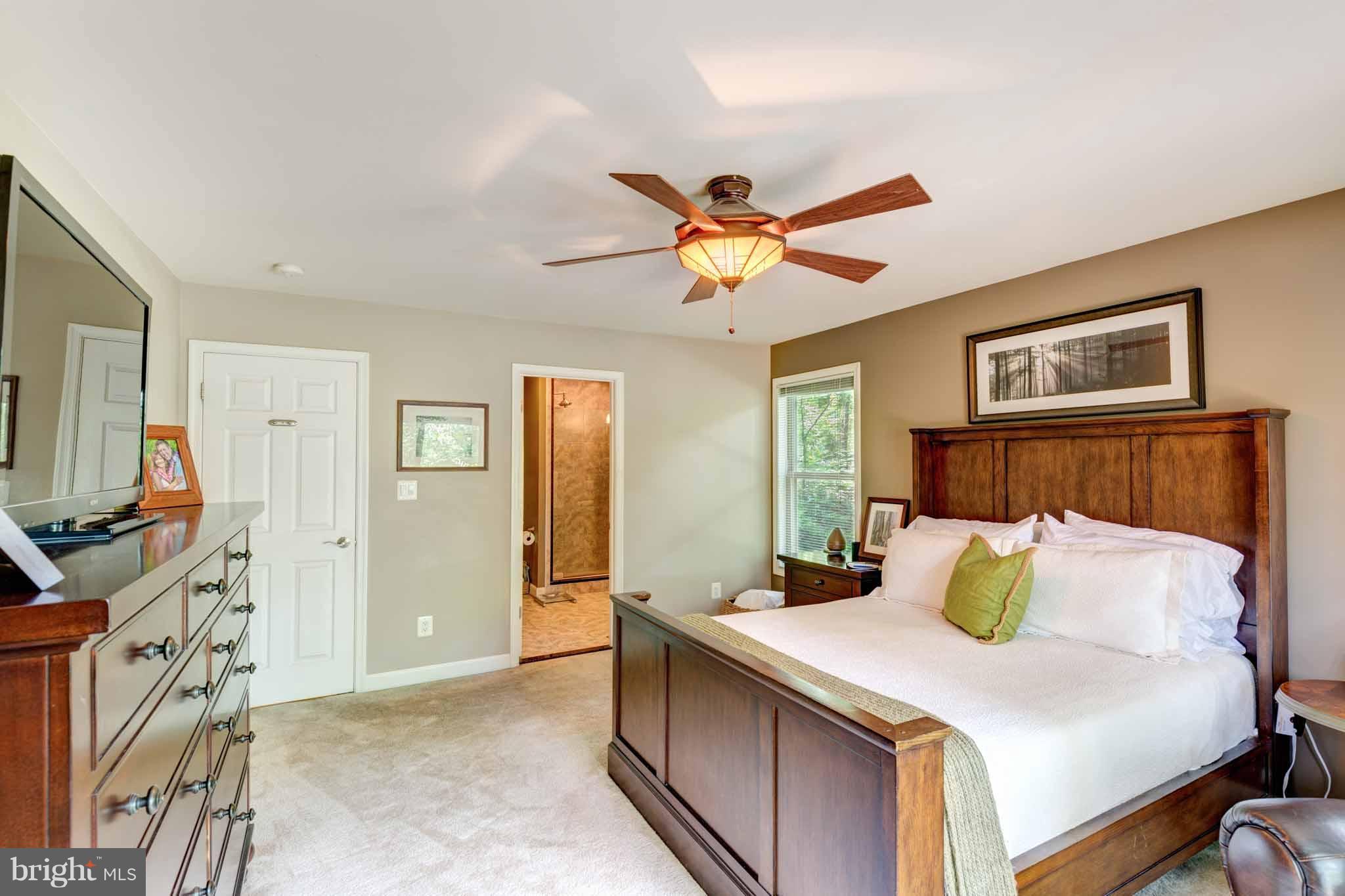 6704 West Lakeridge Road New Market, MD 21774 - Photo 11 of 30 a bedroom with a bed and a chandelier