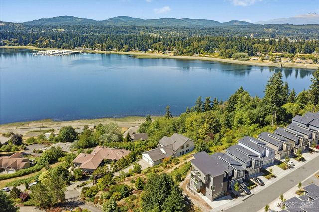 a view of lake and mountain
