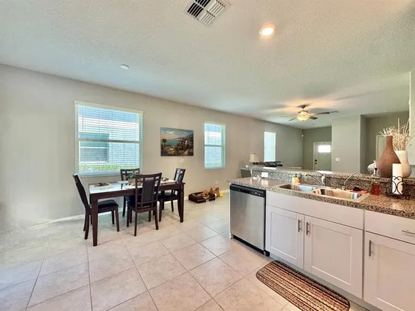 a kitchen with lots of counter top space