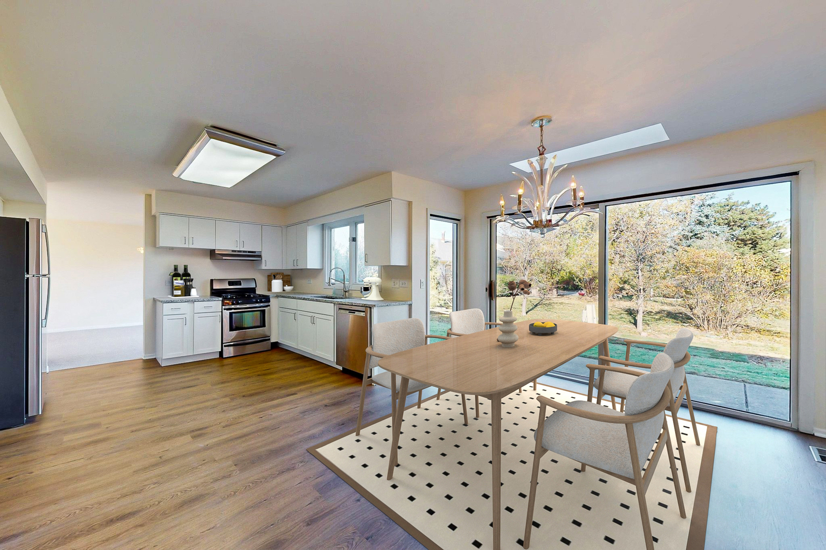 3820 Kiess Drive Glenview, IL 60026 - Photo 11 of 44 a view of a dining room with furniture window and wooden floor