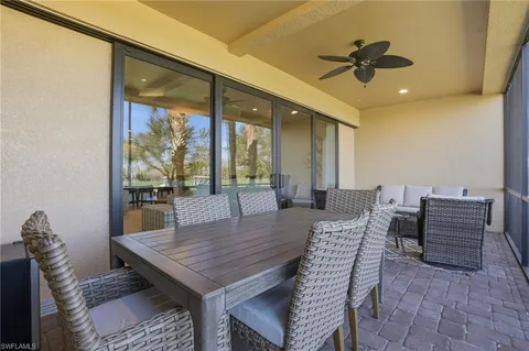 a balcony view with a couch