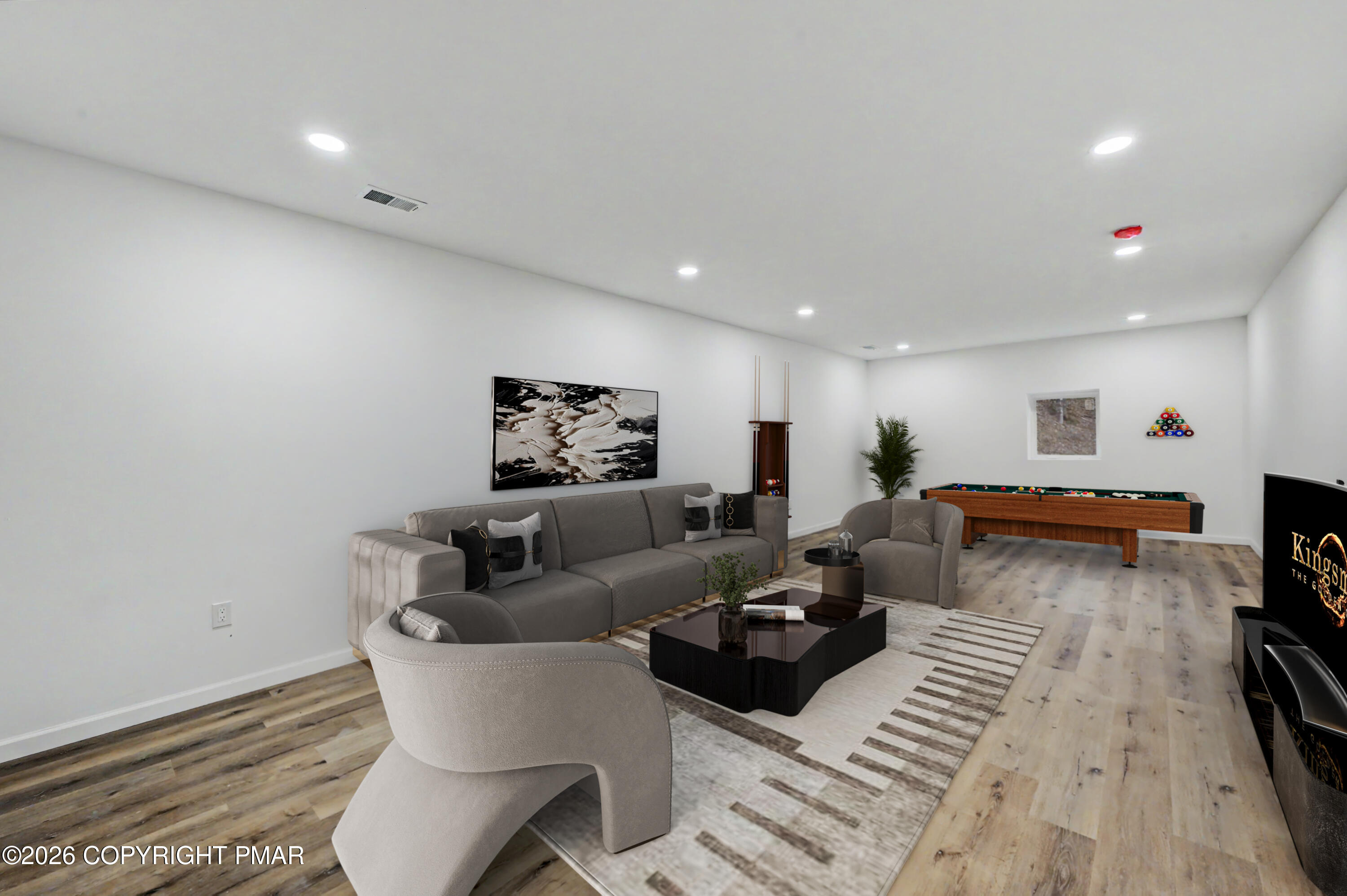1131 Mink Court Bushkill, PA 18324 - Photo 65 of 81 a living room with furniture and a flat screen tv