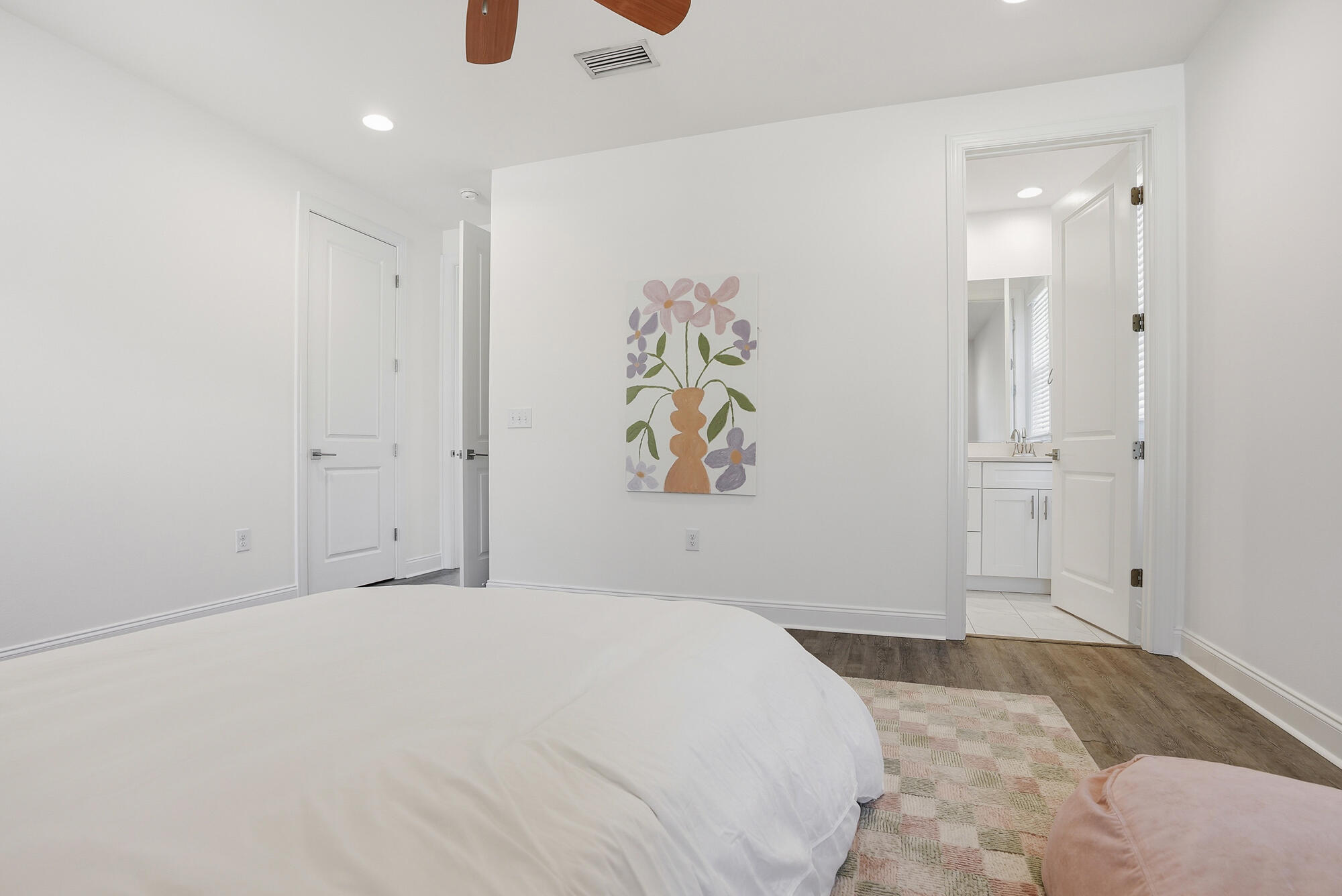 199 Windrow Way Inlet Beach Inlet Beach, FL 32461 - Photo 11 of 24 a bedroom with a bed and a painting on the wall