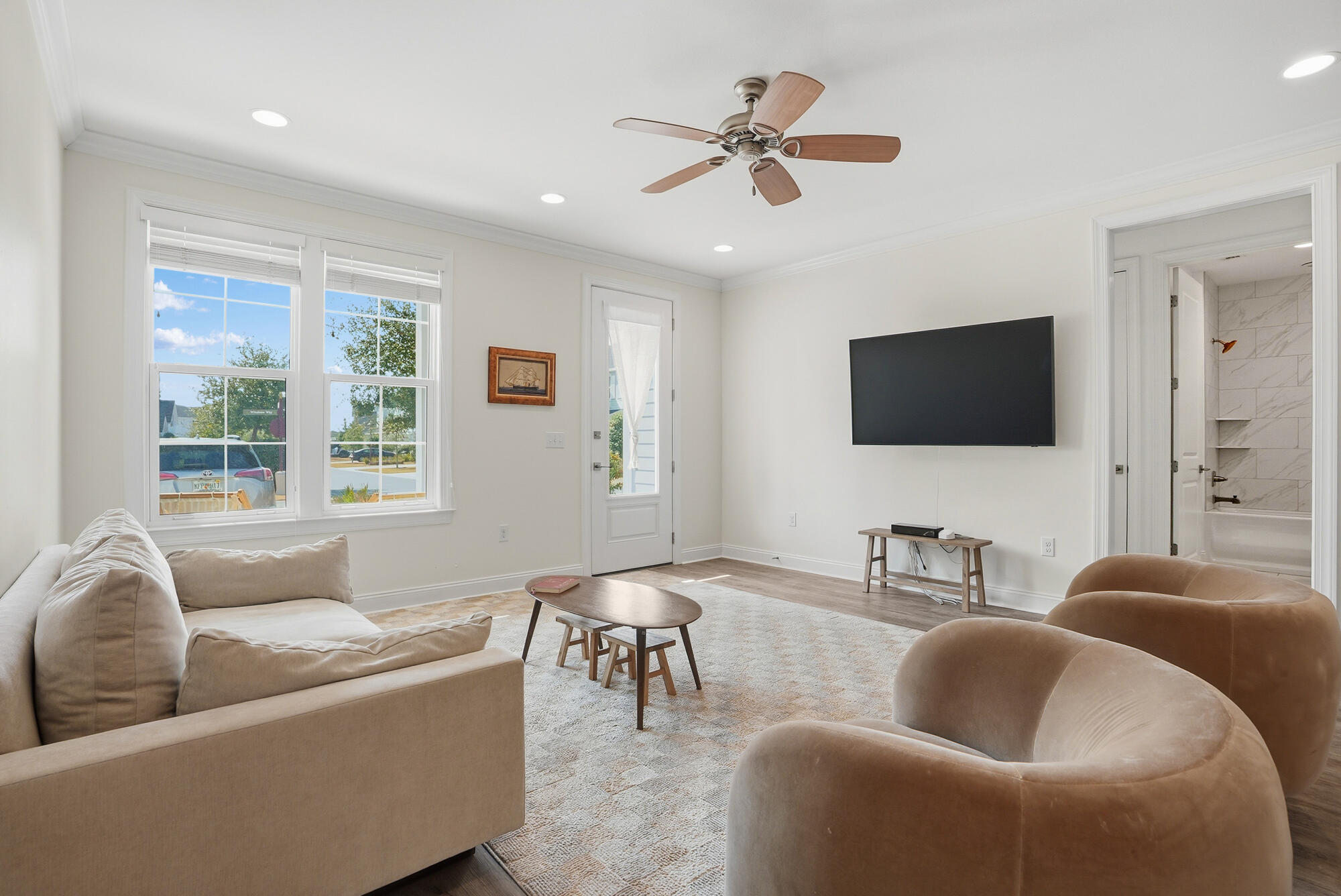199 Windrow Way Inlet Beach Inlet Beach, FL 32461 - Photo 4 of 24 a living room with furniture and a flat screen tv