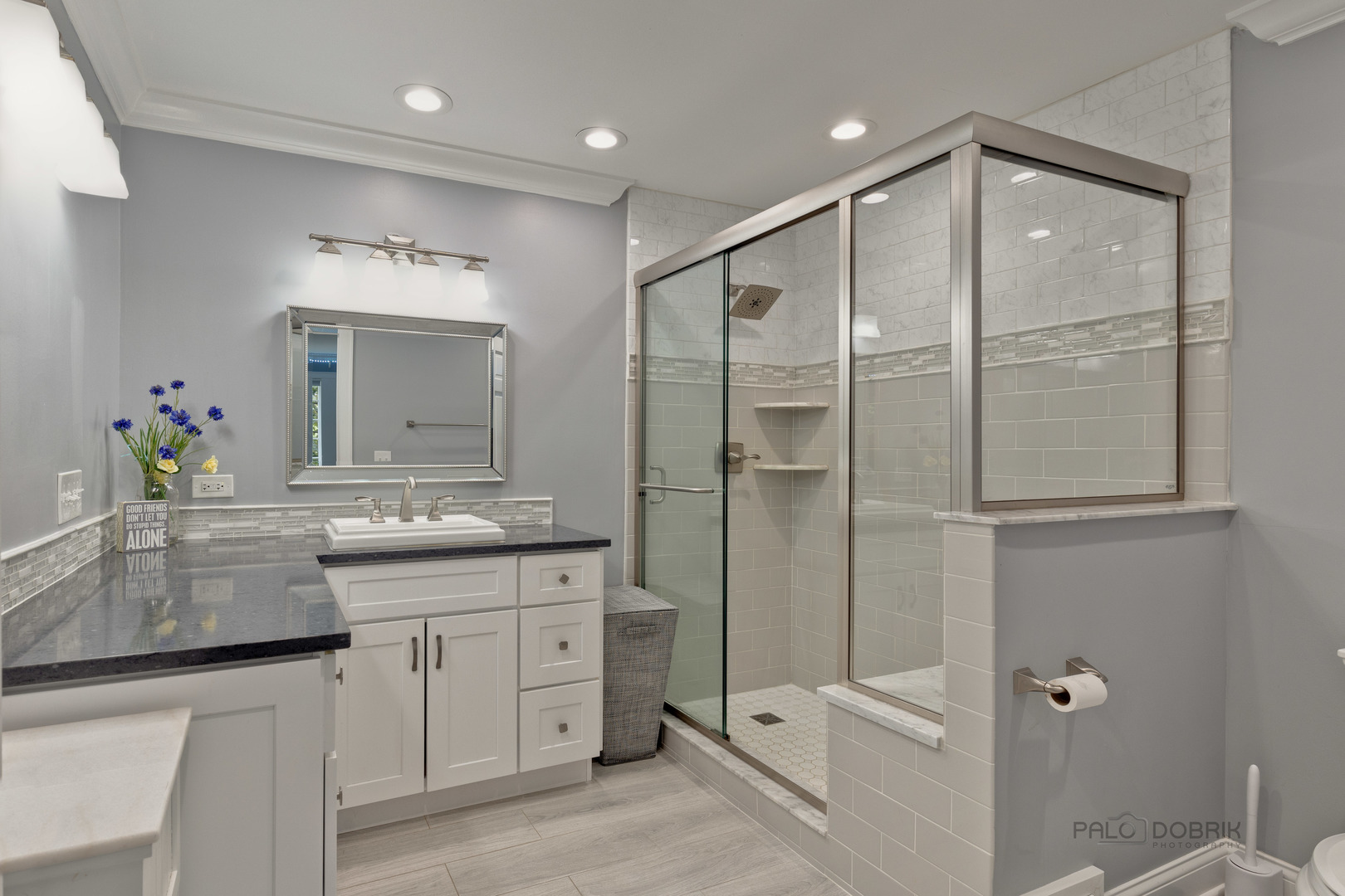 575 West Windsor Road Inverness, IL 60067 - Photo 34 of 54 a bathroom with a granite countertop sink mirror and double