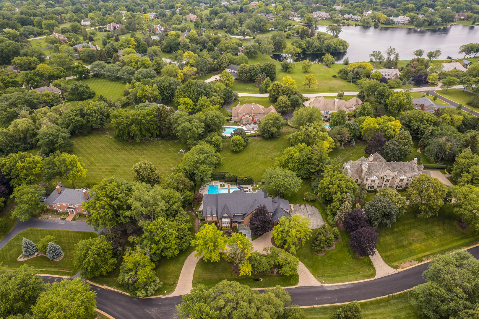 575 West Windsor Road Inverness, IL 60067 - Photo 52 of 54 an aerial view of residential house with outdoor space and lake view
