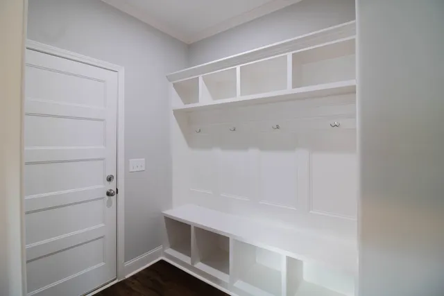 a view of an empty walk in closet