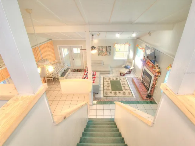 a view of a city from a balcony