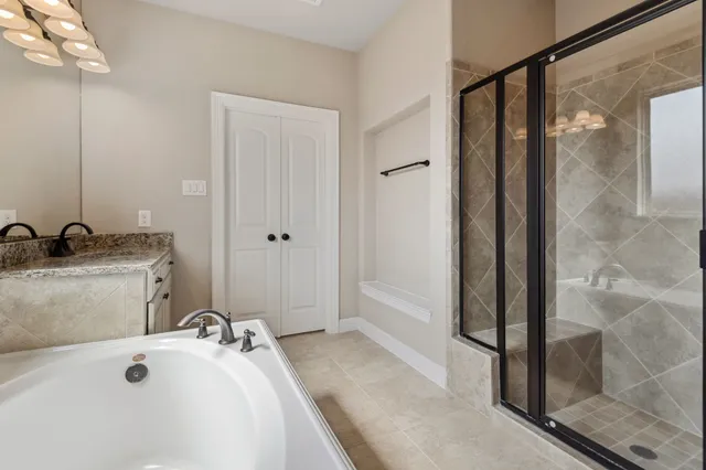 a bathroom with a sink and a tub