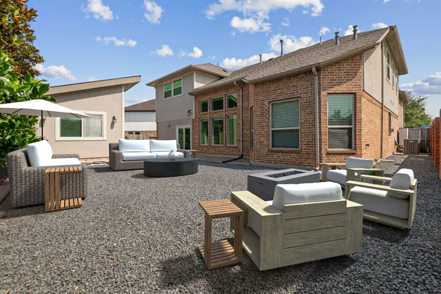 a outdoor space with patio furniture