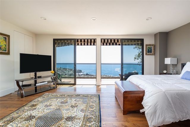 a bedroom with furniture and a flat screen tv