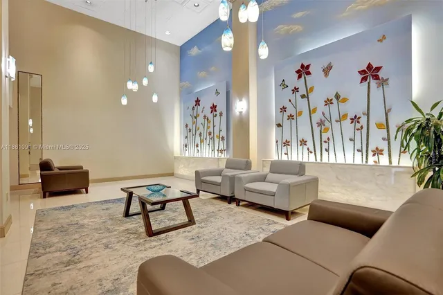 a view of balcony with small garden