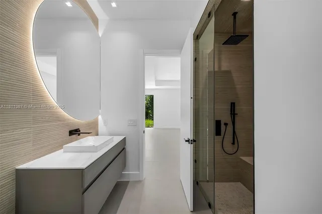 an aerial view of house with yard